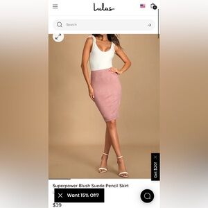 Lulus red suede skirt